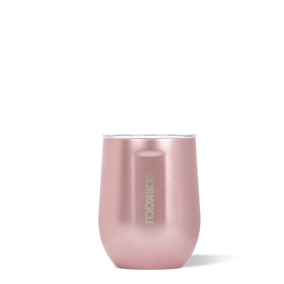 Corkcicle 12 oz. Stemless Wine Tumbler Rose Metallic