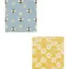 7.6" x 6.7" Bee & Floral Reusable Dishcloths Set of 2