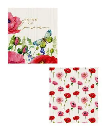 7.6" x 6.7" Floral Note of Love Reusable Dishcloths Set of 2