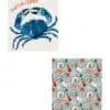 7.6" x 6.7" Don't Be Crabby Reusable Dishcloths Set of 2