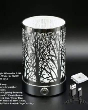 7" Forest Design LED Aluminum Touch Button Lamp