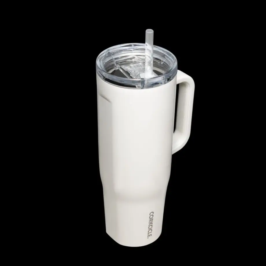 Corkcicle 40oz Cruiser Oat Milk Tumbler with Handle and Straw