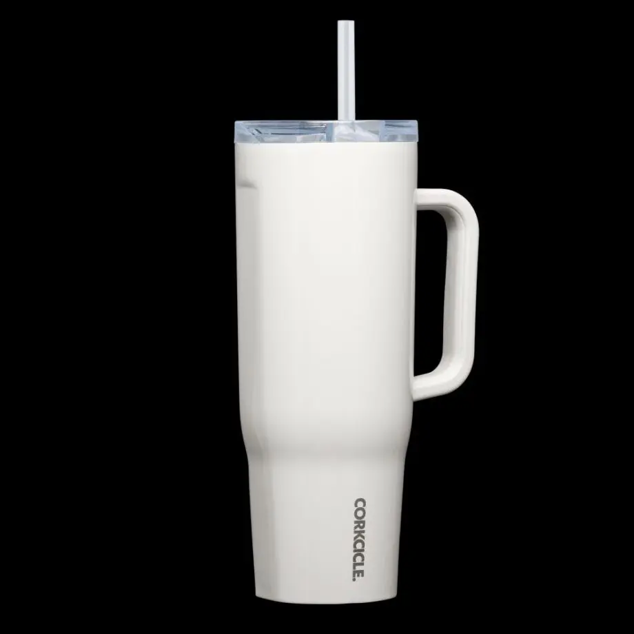 Corkcicle 40oz Cruiser Oat Milk Tumbler with Handle and Straw