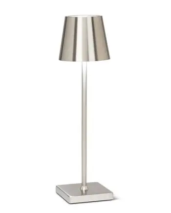 15" Classic Shade LED Table lamp in Silver