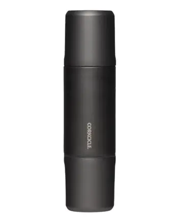 Corkcicle 36 oz Traveler Ceramic Slate Thermos with 2 Lid Cups