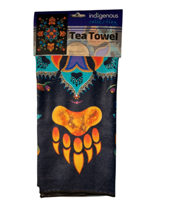 50x70cm Revelation Microfiber Tea Towel designed by Indigenous Artist Tracey Metallic