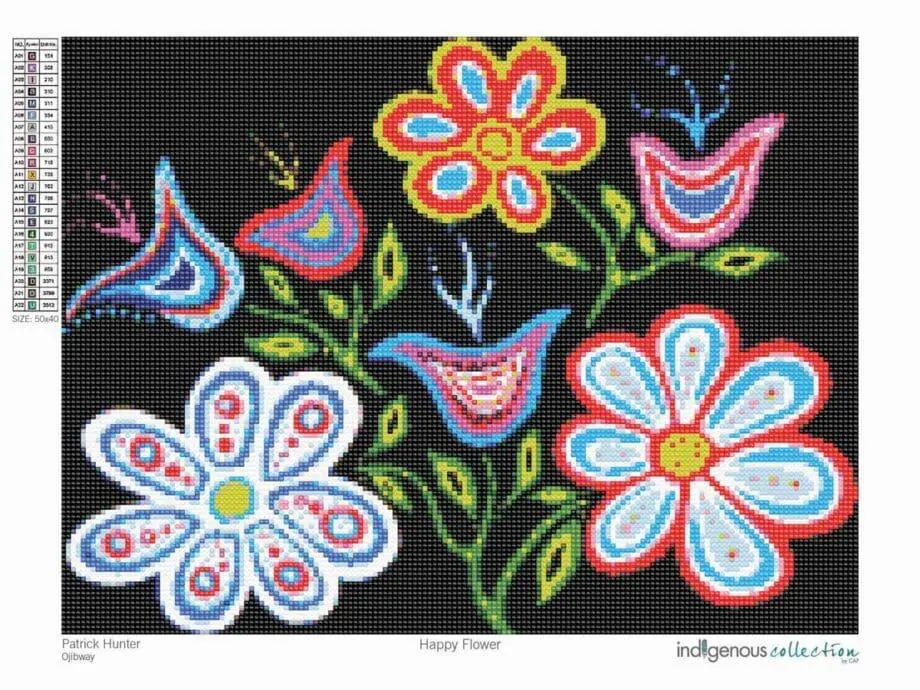 I2 Happy Flower Diamond Kit designed by Indigenous Artist Patrick Hunter