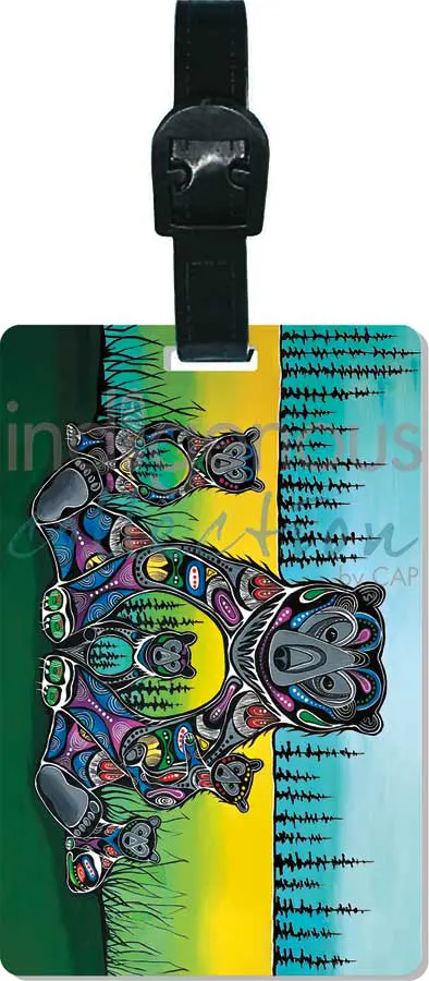 20174LUGTAG Bear Medicine luggage tag designed by Indigenous artist Jessica Somers