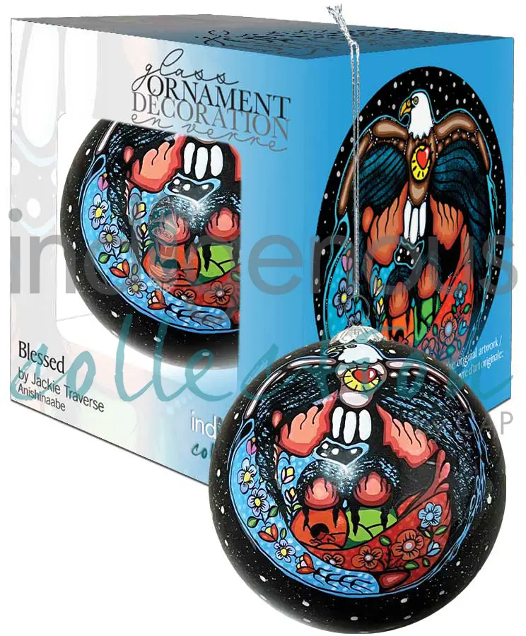 Blessed 8cm Christmas ornament designed by Indigenous Artist Jackie Traverse