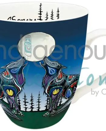howling duo 18oz mug designed by indigenous artist jessica somers