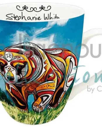 Spirit Bear 18oz mug designed by indigenous artist stephanie white