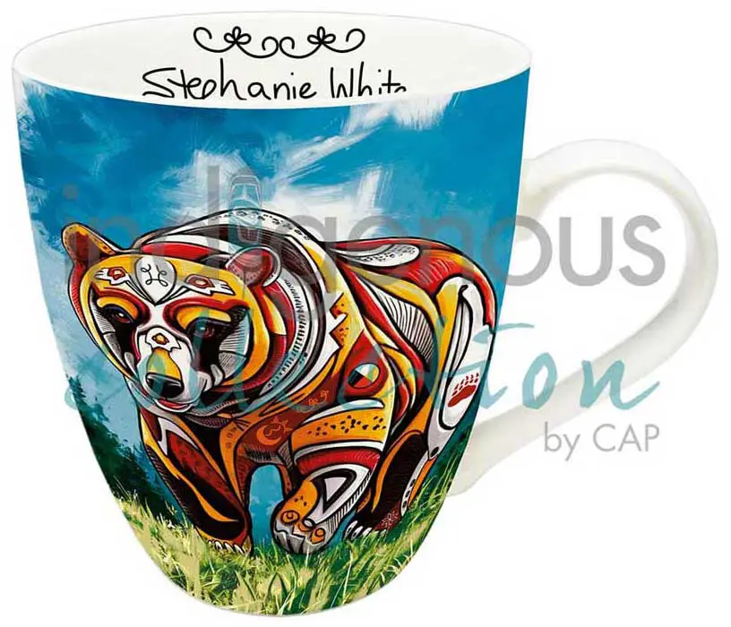 Spirit Bear 18oz mug designed by indigenous artist stephanie white