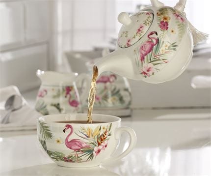 17 oz. Teapot for One - Flamingo Design in a gift box