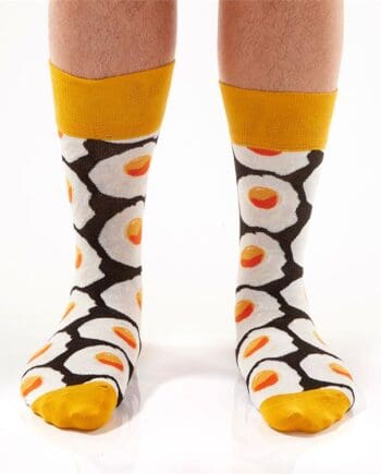 Yo Sox mens' brew sock sunny-side up design