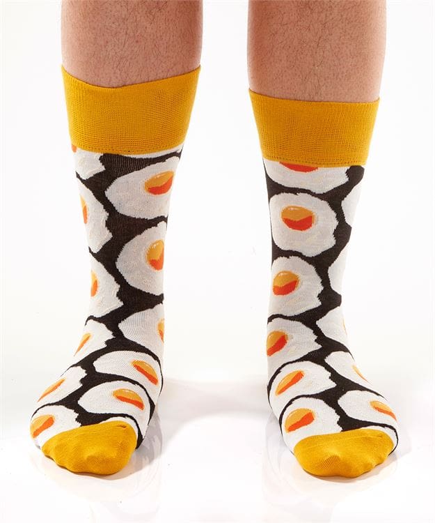 Yo Sox mens' brew sock sunny-side up design