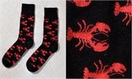 Yo Sox men's crew socks red rock lobster design