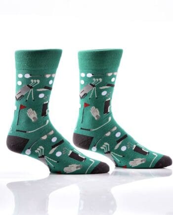 Yo Sox men's crew socks golf design