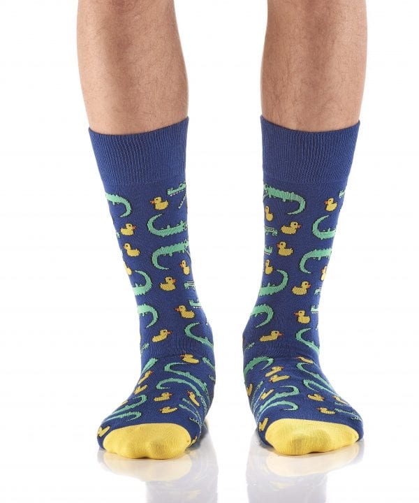 Yo Sox men's crew socks alligator & ducks design