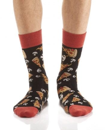 Yo Sox Men's crew socks pizza design