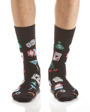 Yo Sox men's crew socks casino design