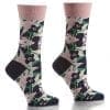 Yo Sox women's crew socks floral collage pattern design