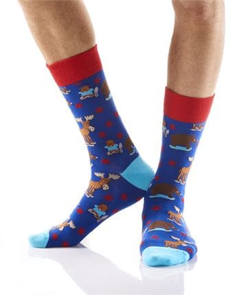 Yo Sox men's crew socks Canadiana Design