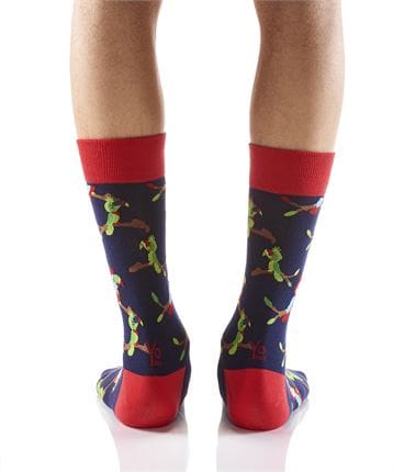 Yo Sox Men's Crew Socks Tropic Talk Parrots design