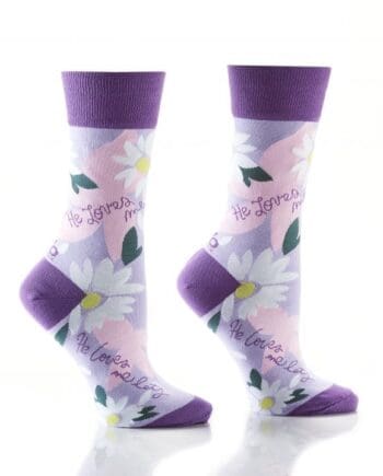 Yo Sox women's crew socks He Loves Me design