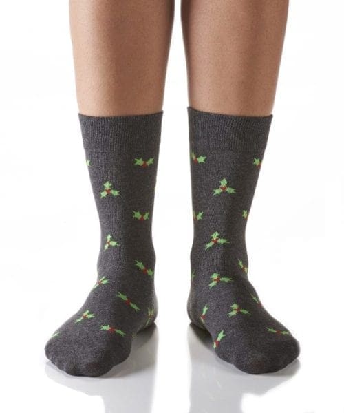 Holly Jolly design Women's novelty crew socks by Yo Sox front view
