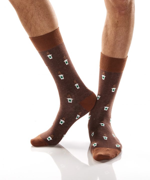 Yo Sox Men's crew socks But Coffee First design
