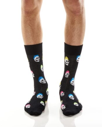 Yo Sox Men's Crew Socks Skull Hawk design