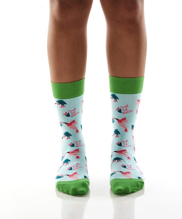 Yo Sox Women's Crew Socks hummingbird design