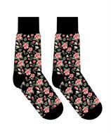 Floral Collage design Women's novelty crew socks by Yo Sox flat view