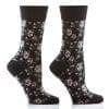 Floral Collage design Women's novelty crew socks by Yo Sox right side view