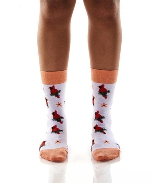 Cardinal Messages Design Women's Crew Socks by Yo Sox front view