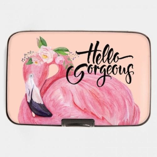 Hello Gorgeous Flamingo RFID Armored Wallet by Monarque