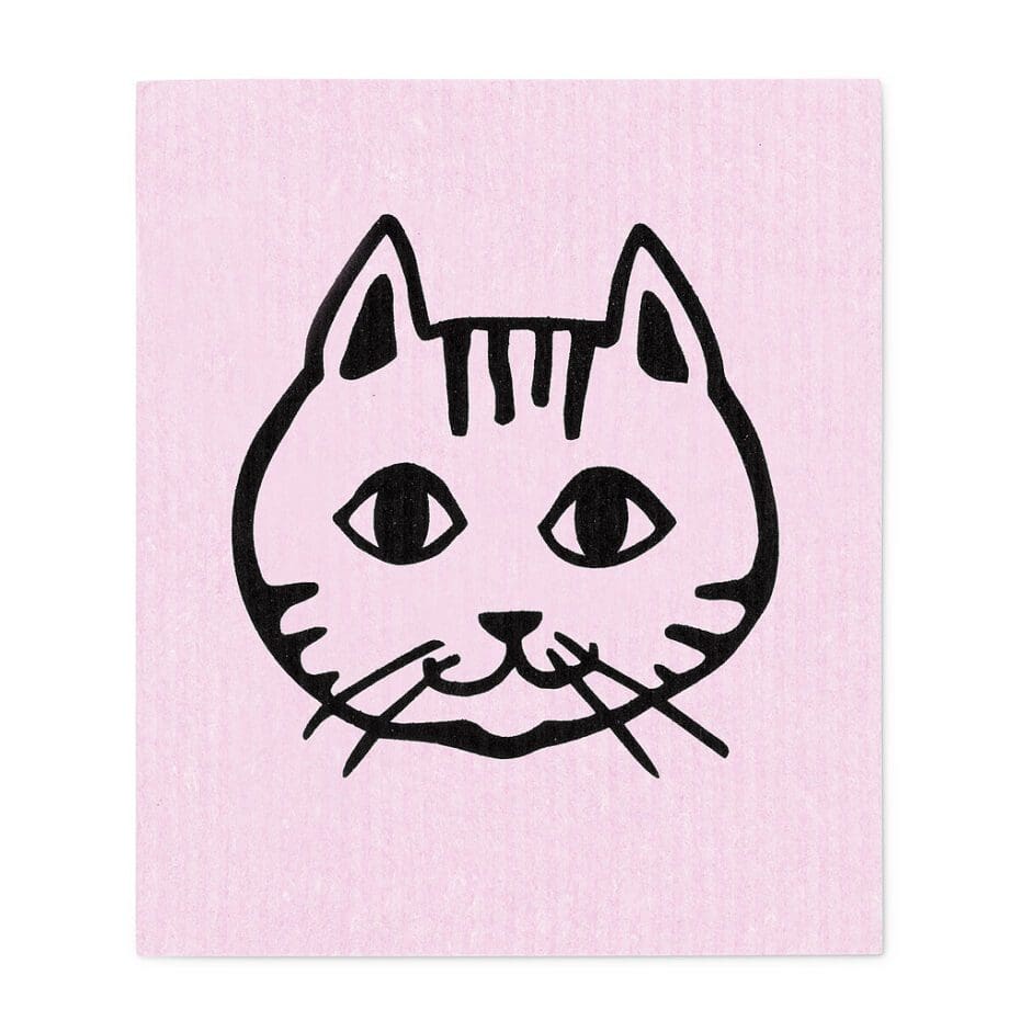 Cat Faces in pink Amazing Swedish Dishcloths