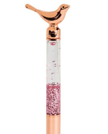 Rose Gold Bird Pen with Glitter