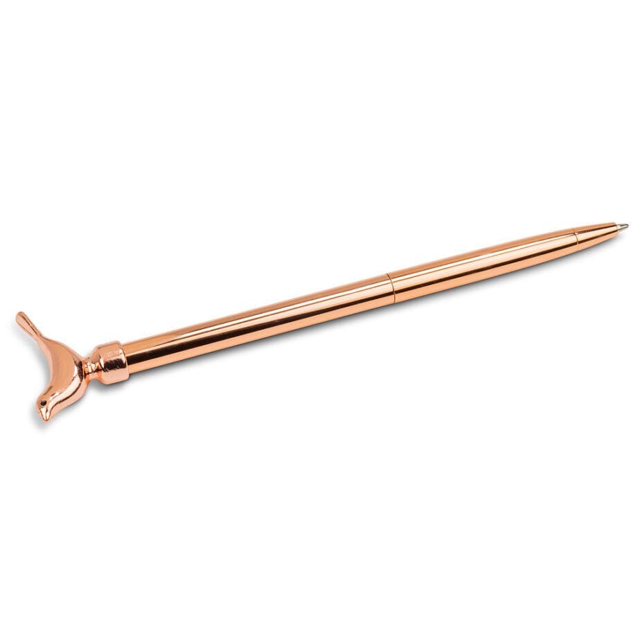 Rose Gold slim pen with bird on top