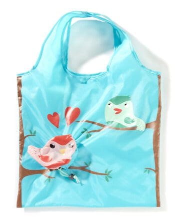 Re-usable tote bag with bird design