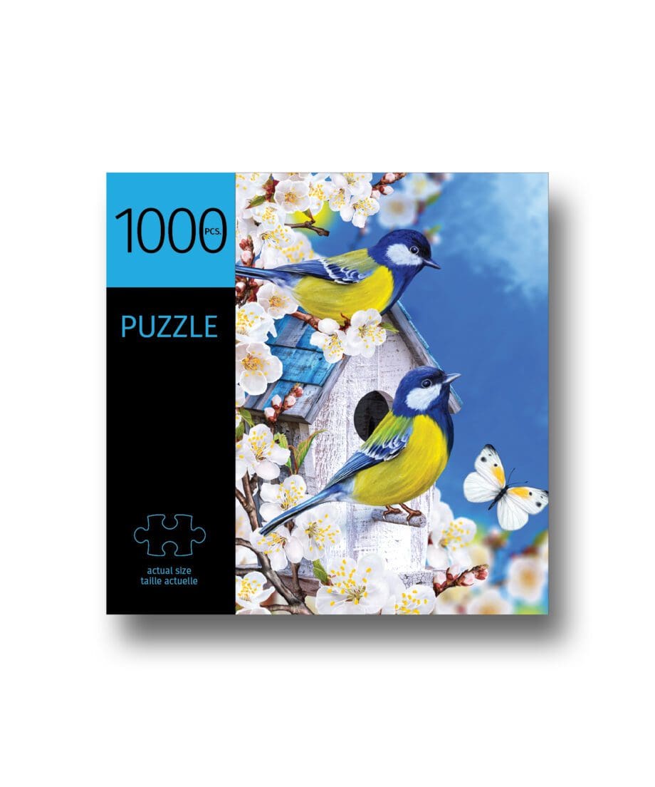 Blue Bird with Cherry Blossoms 1000 pieces puzzle