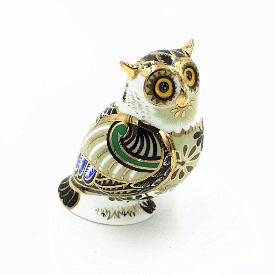 owl decal porcelain figurine