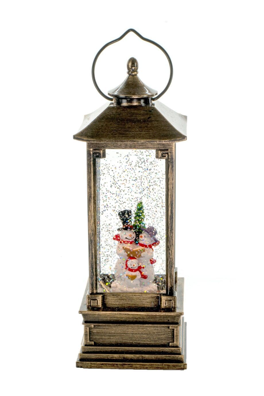 Snowman caroler family water lantern (snow globe)