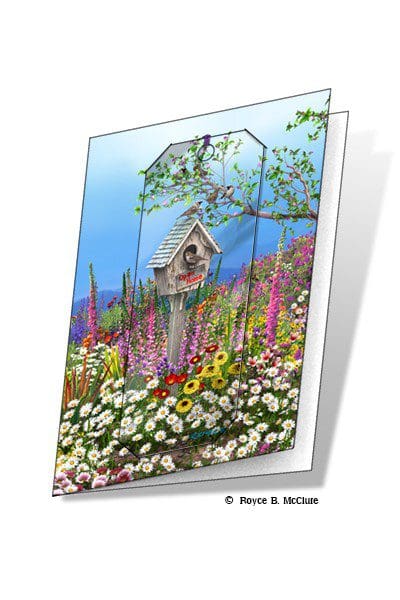 Birdhouse 3D Gift Card & bookmark