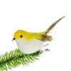 Yellow / White Feather Bird Clip Ornament with Brown Tail