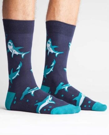 Shark Attack Design men's novelty crew socks