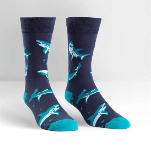 Shark Attack Design men's novelty crew socks