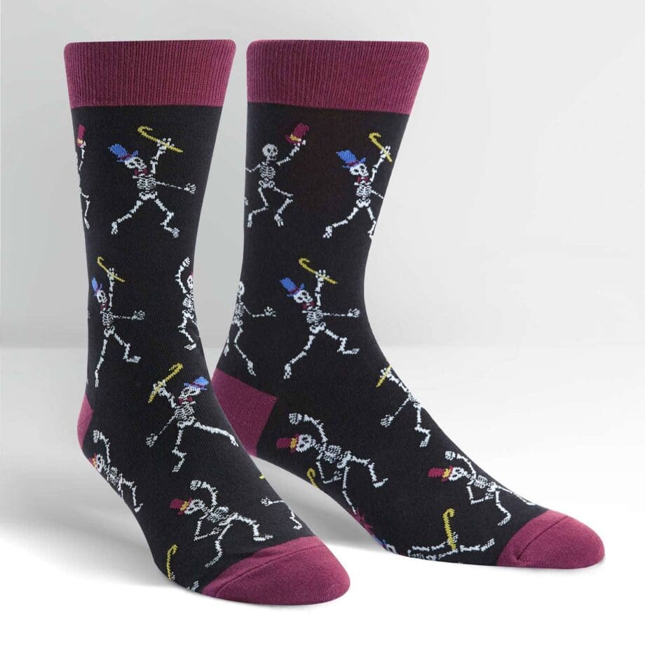 Sir Skeleton design men's novelty crew socks