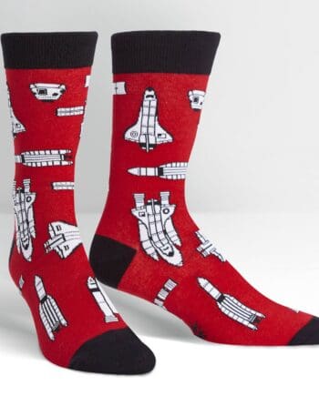 Space Craft design men's novelty crew socks