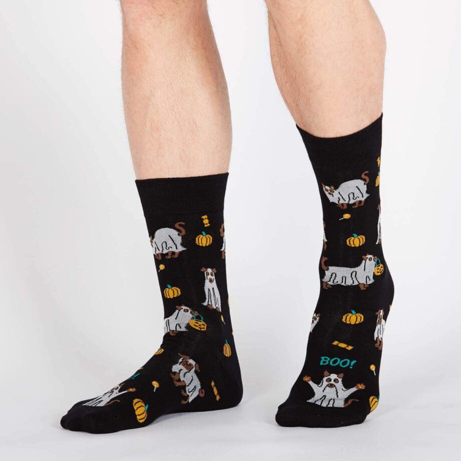 Trick or treat design men's novelty crew socks